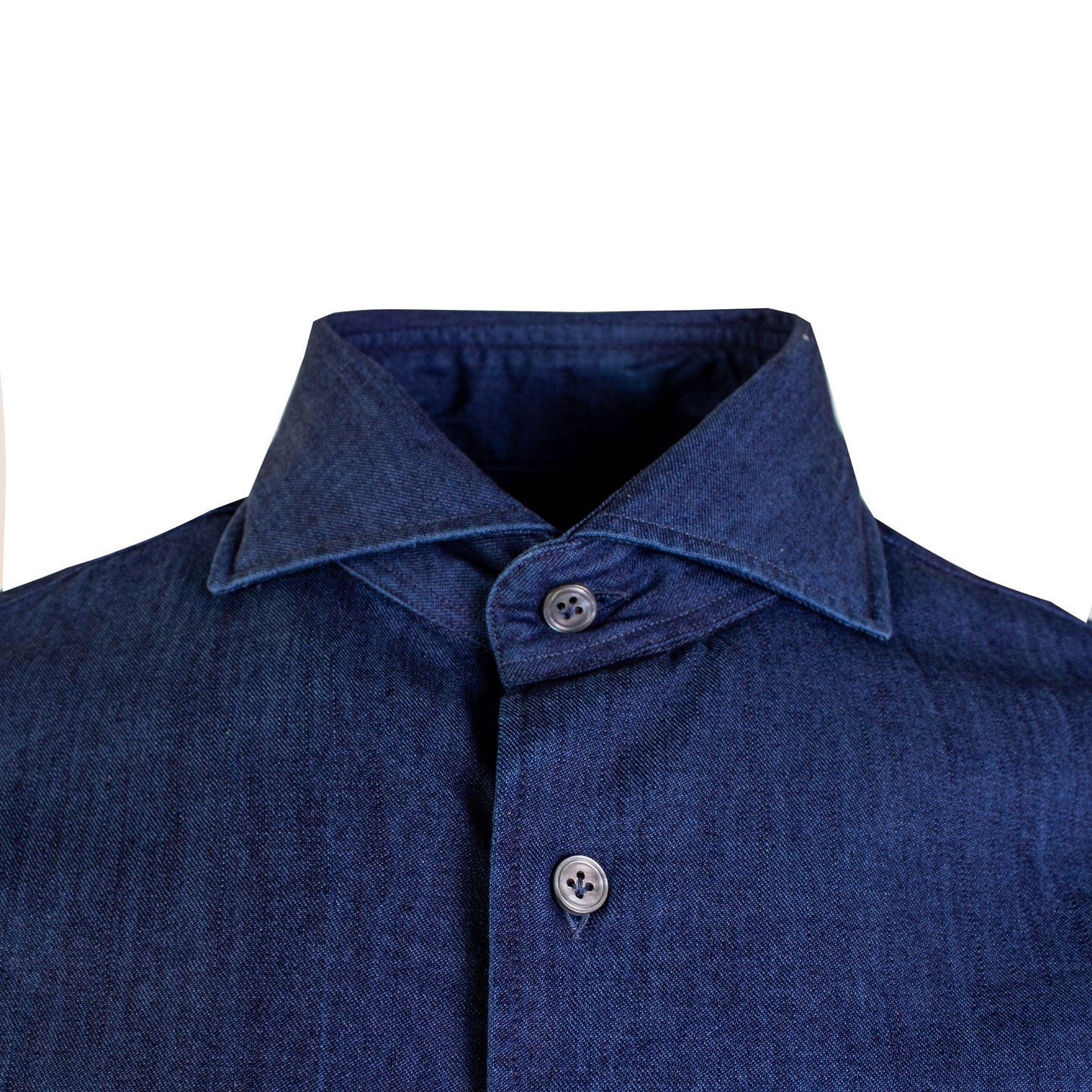 Lardini Chic Classic Fit Blue Denim Cotton Shirt