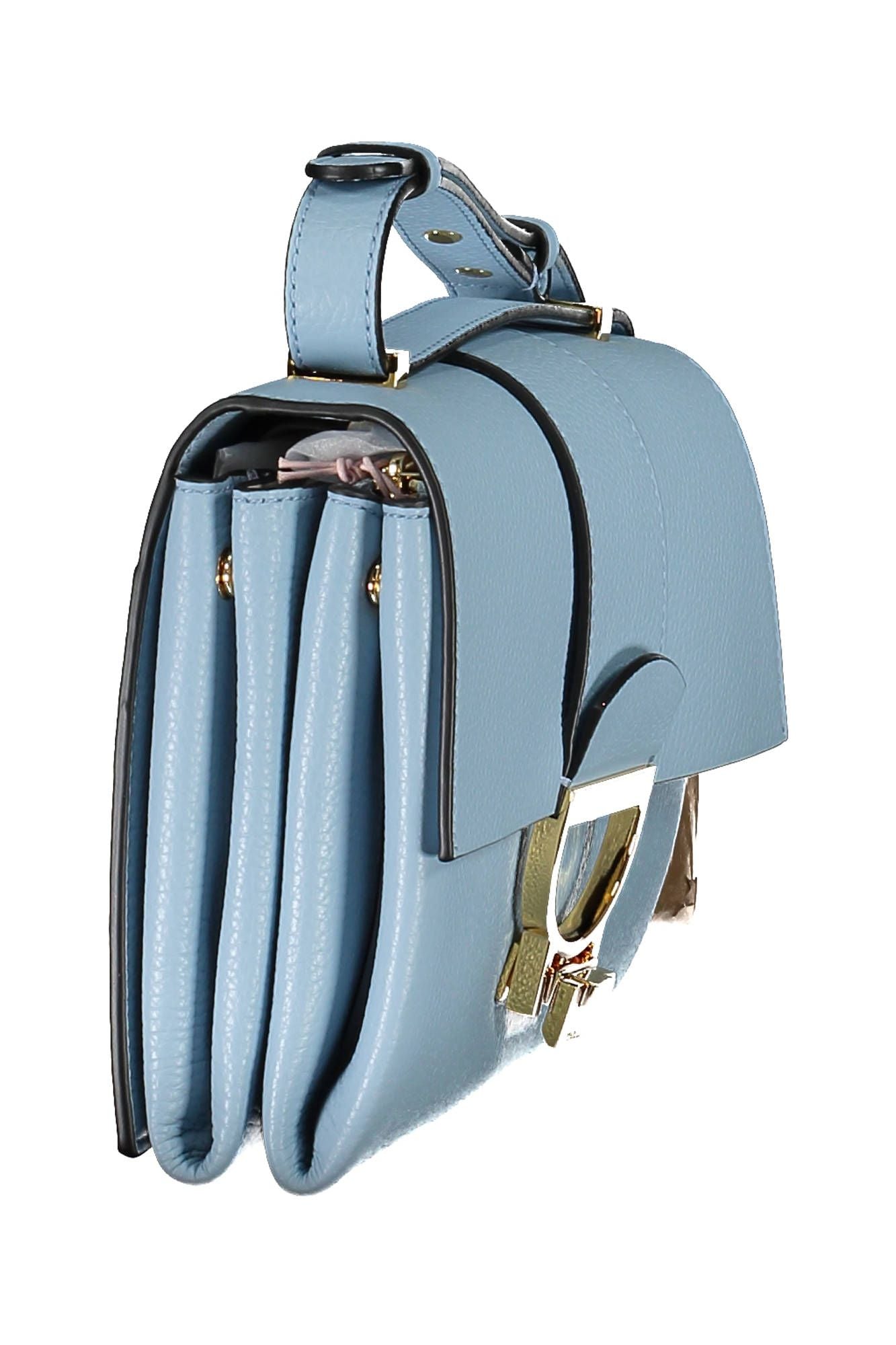 Coccinelle Elegant Light Blue Leather Shoulder Bag