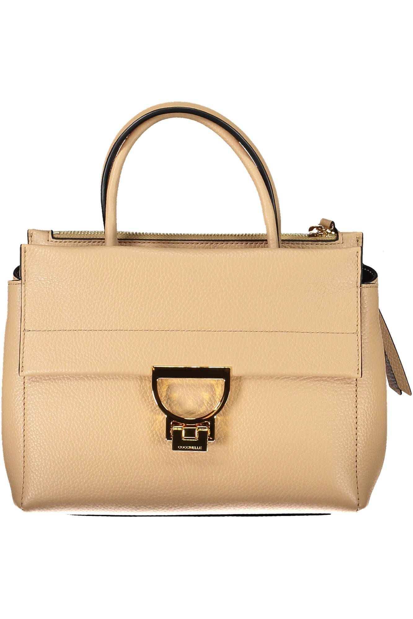 Coccinelle Beige Leather Elegance Handbag with Charm