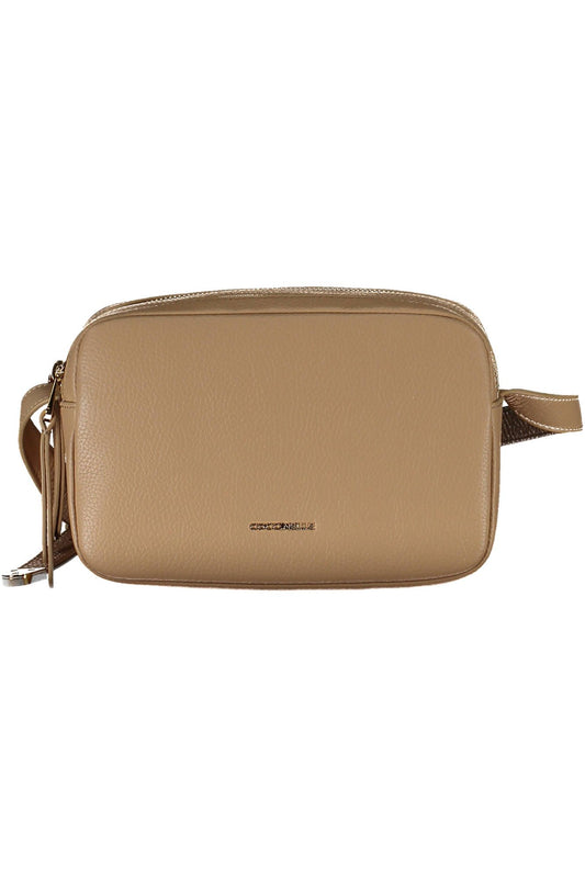 Coccinelle Chic Beige Leather Shoulder Bag with Logo