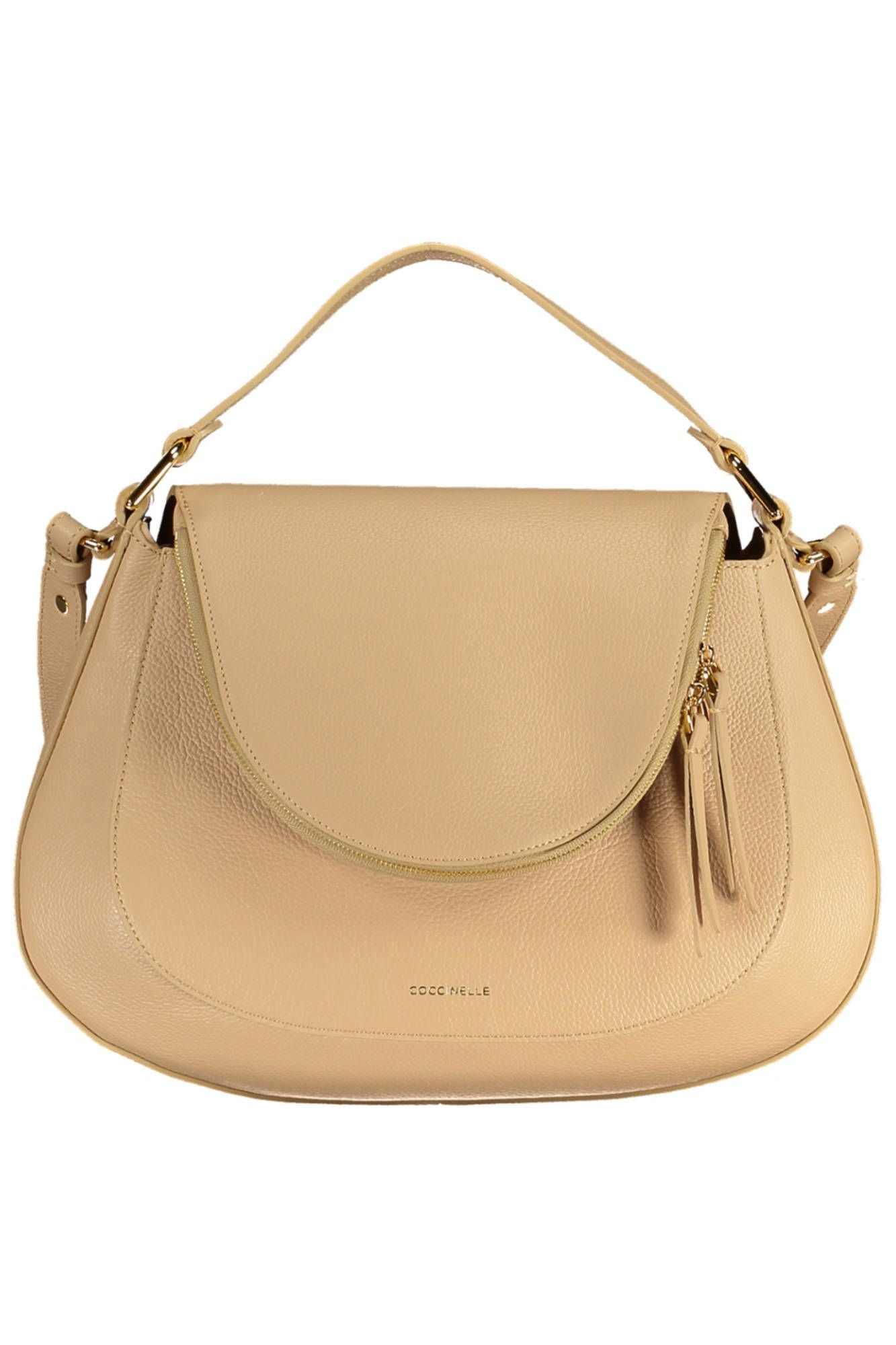 Coccinelle Beige Leather Elegance Shoulder Bag