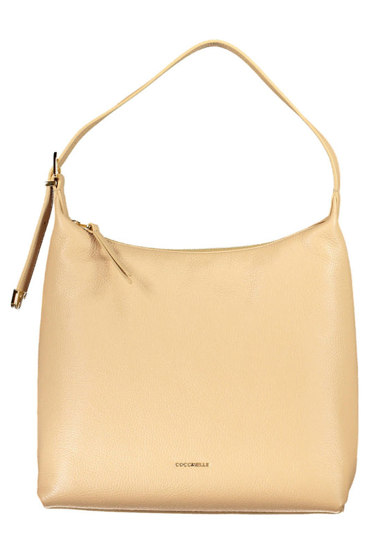 Coccinelle Beige Leather Elegance Shoulder Bag