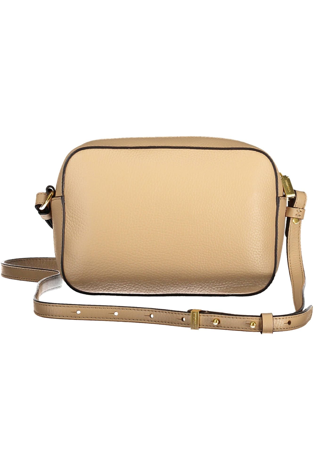 Coccinelle Elegant Beige Leather Shoulder Bag with Pockets