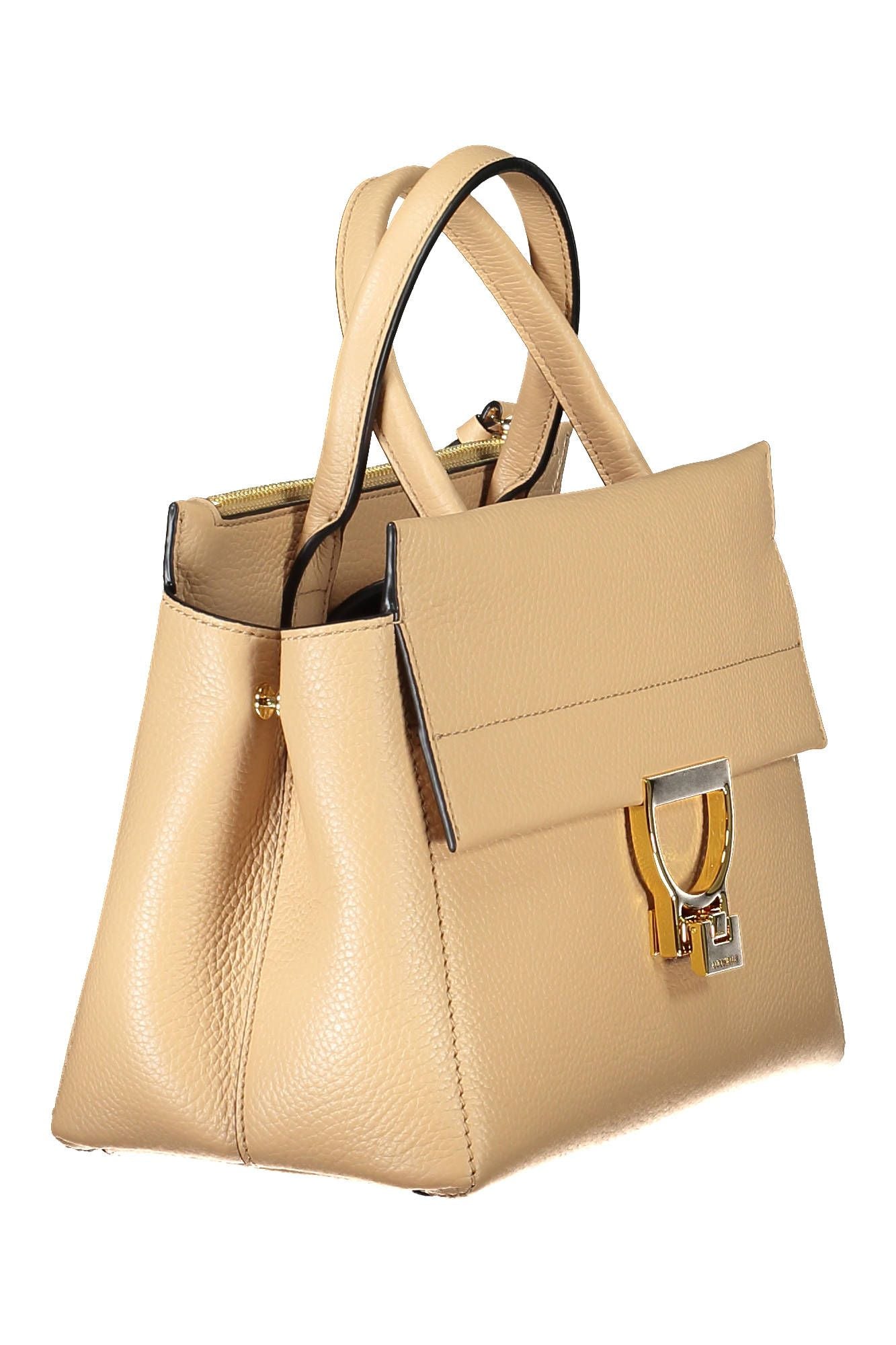 Coccinelle Beige Leather Elegance Handbag with Charm