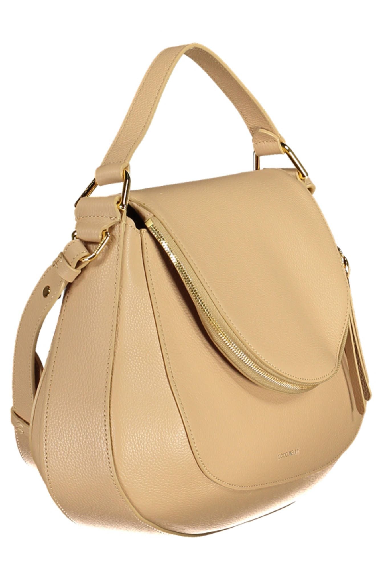 Coccinelle Beige Leather Elegance Shoulder Bag