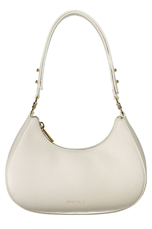 Coccinelle Elegant White Leather Shoulder Bag