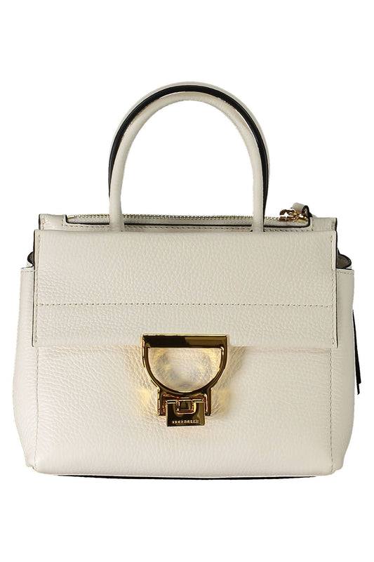 Coccinelle Elegant White Leather Handbag with Versatile Straps