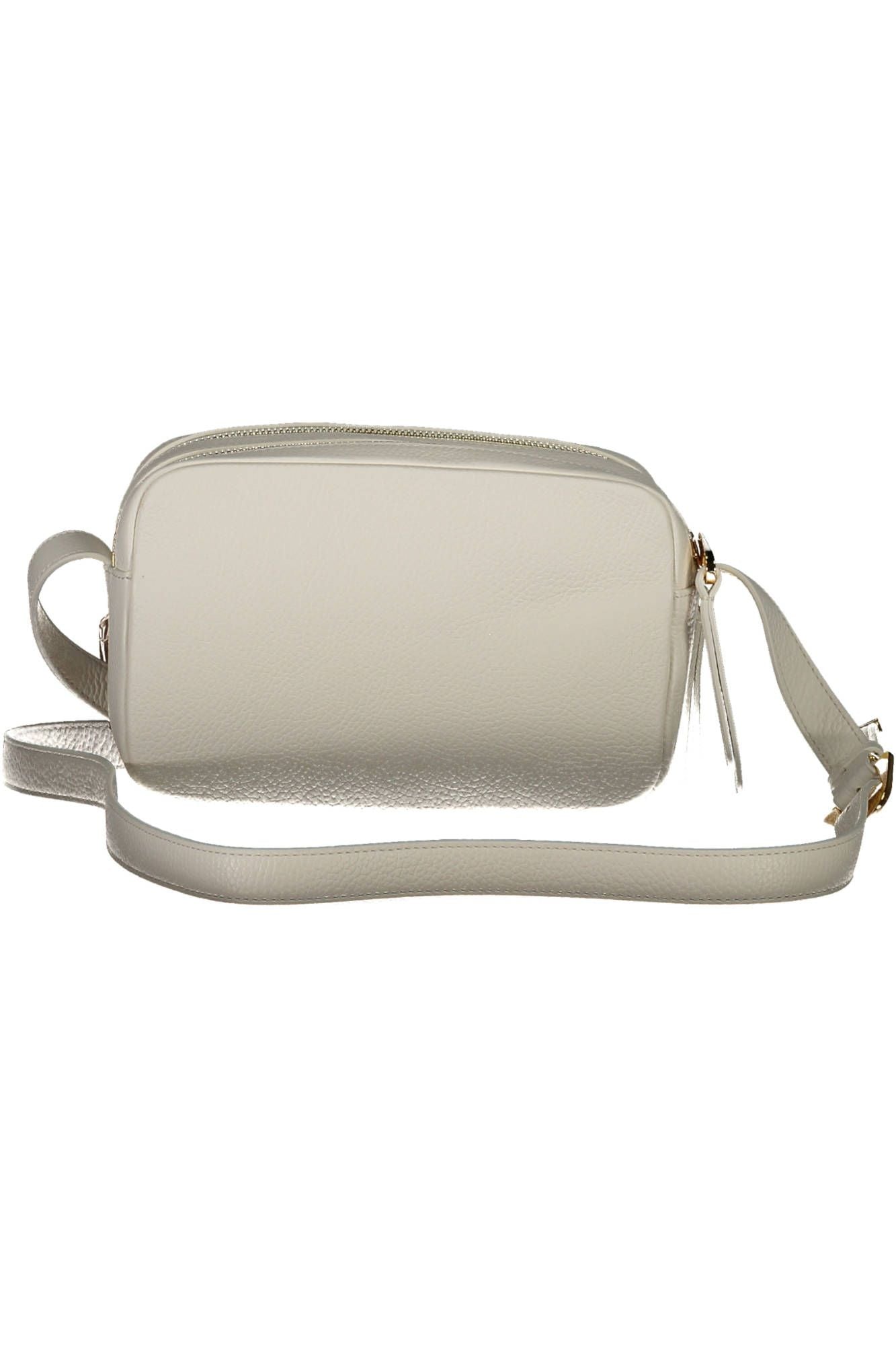 Coccinelle Chic White Leather Shoulder Bag with Logo Detail