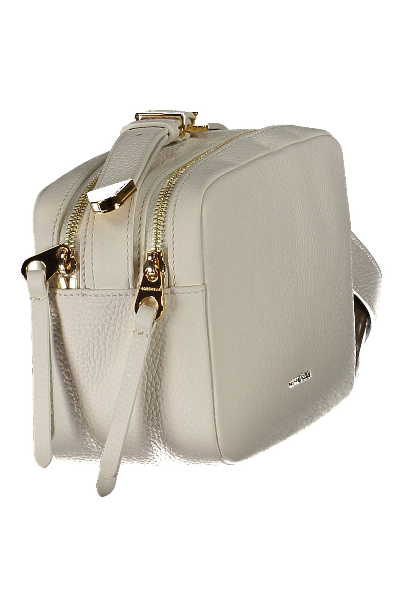 Coccinelle Chic White Leather Shoulder Bag with Logo Detail