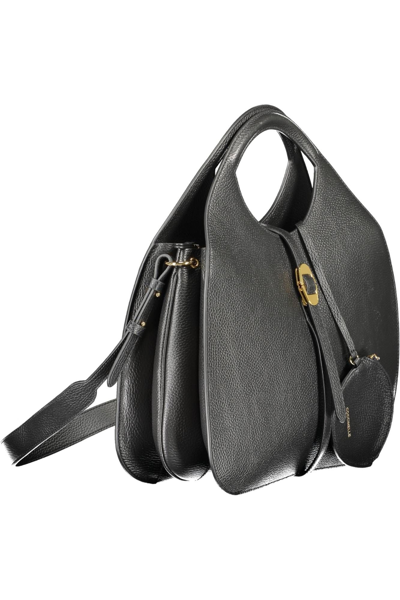 Coccinelle Elegant Black Leather Handbag with Coin Purse