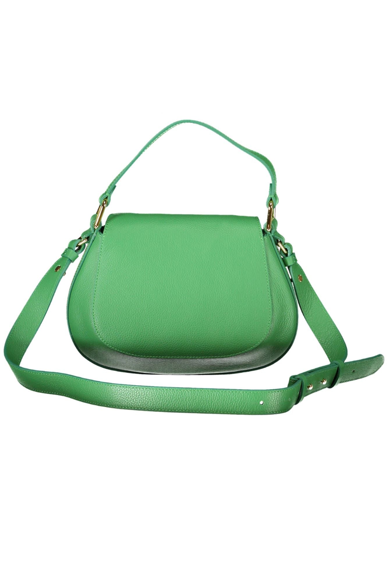 Coccinelle Elegant Green Leather Handbag with Shoulder Strap