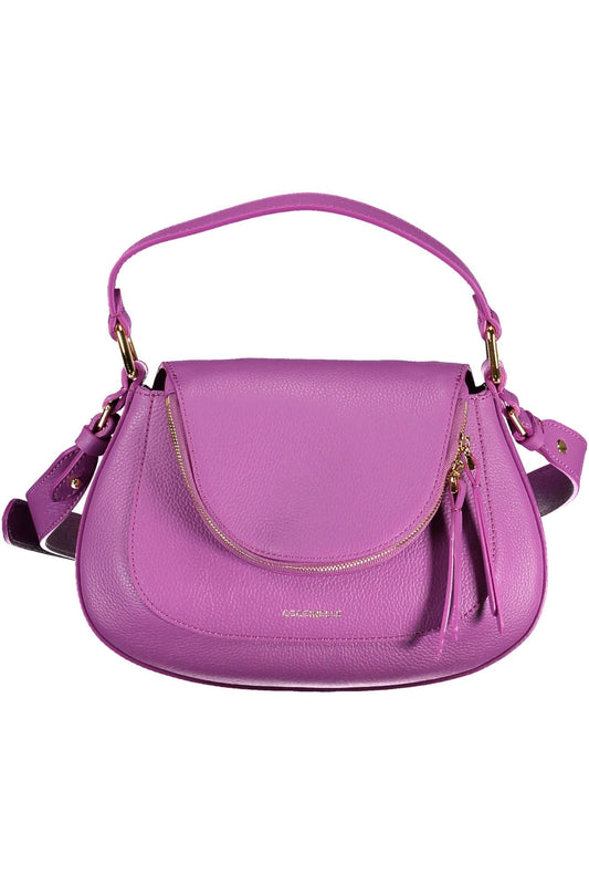 Coccinelle Elegant Purple Leather Handbag with Adjustable Strap