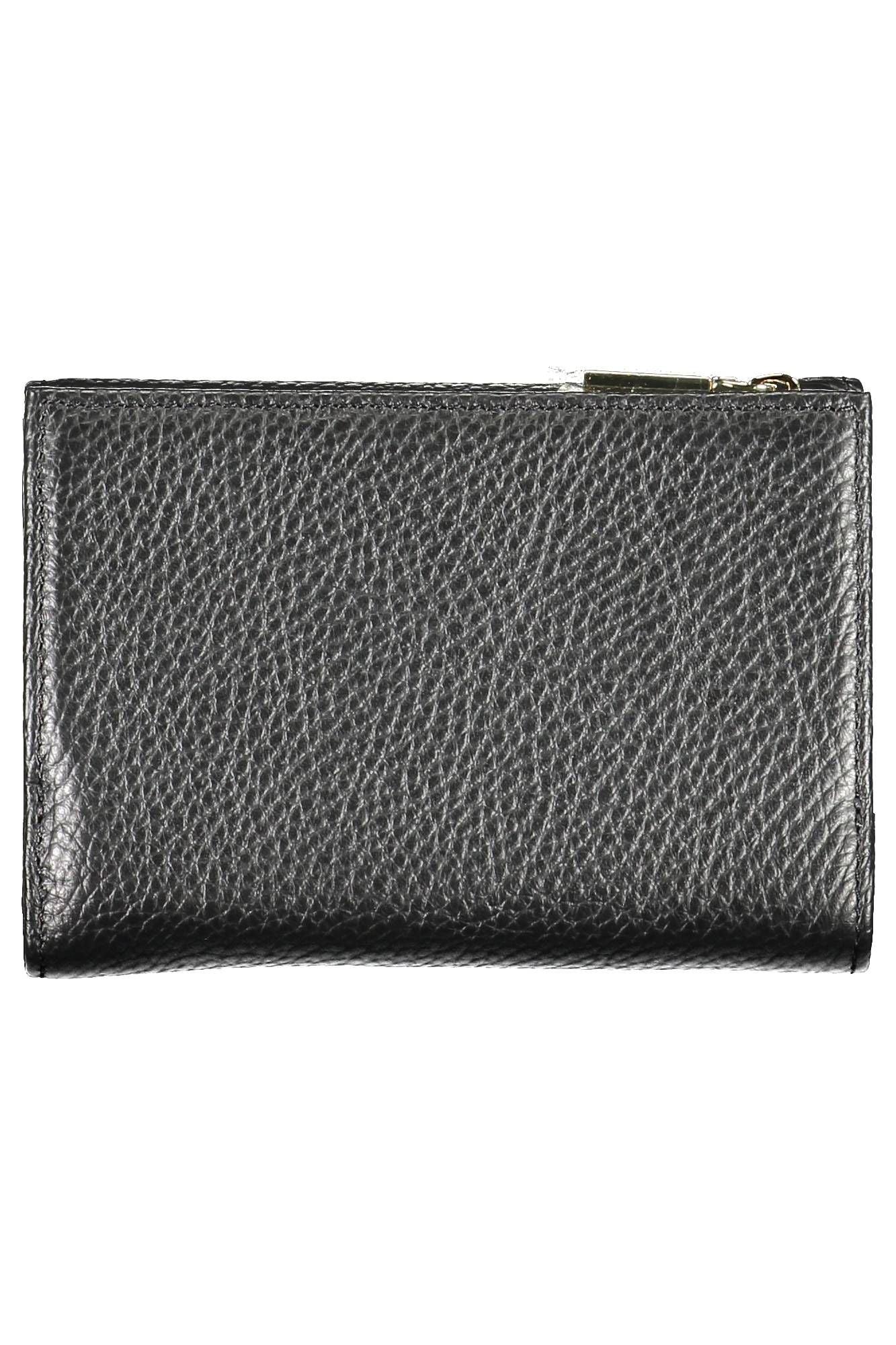 Coccinelle Elegant Triple-Compartment Black Leather Wallet