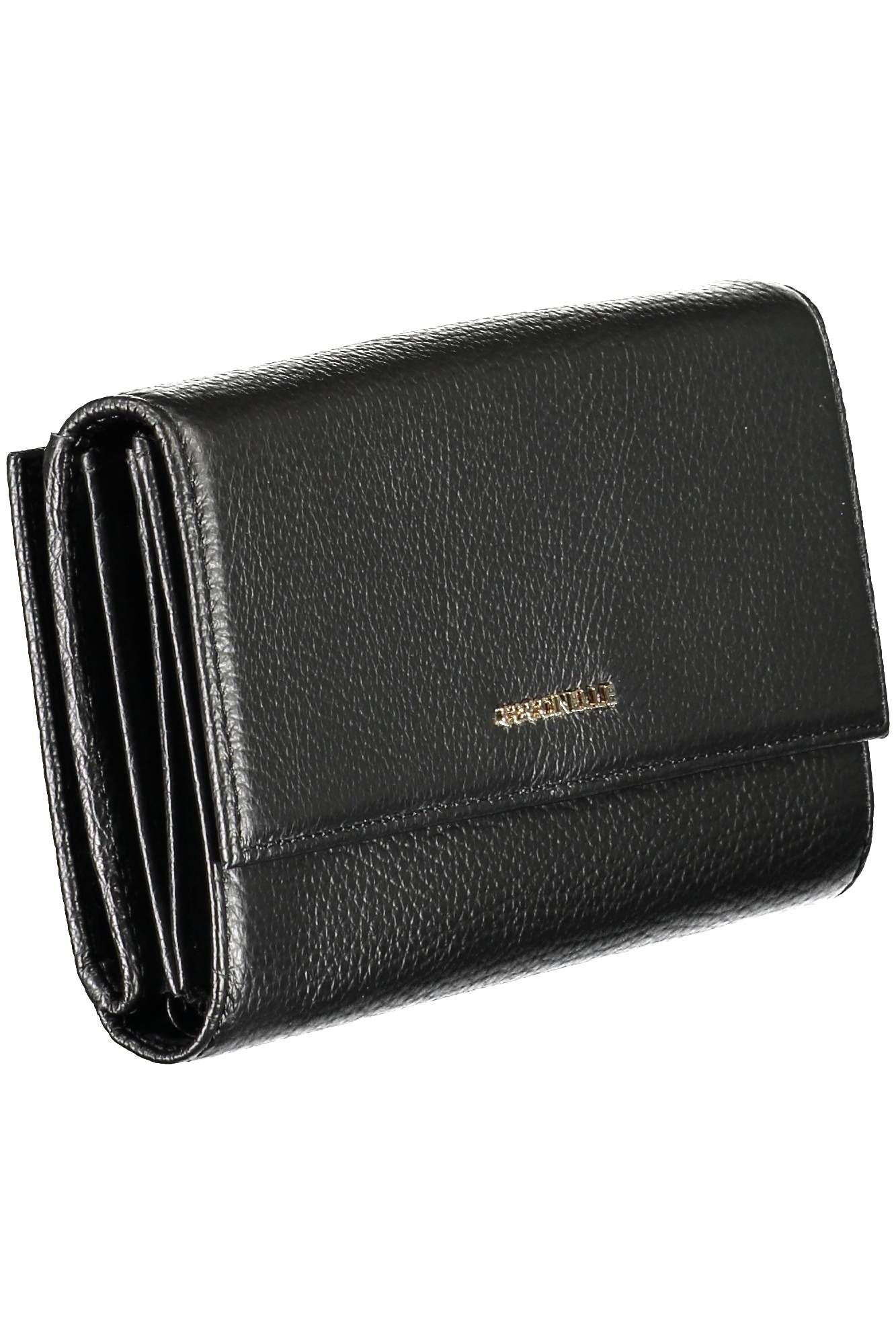 Coccinelle Elegant Black Leather Double-Opening Wallet