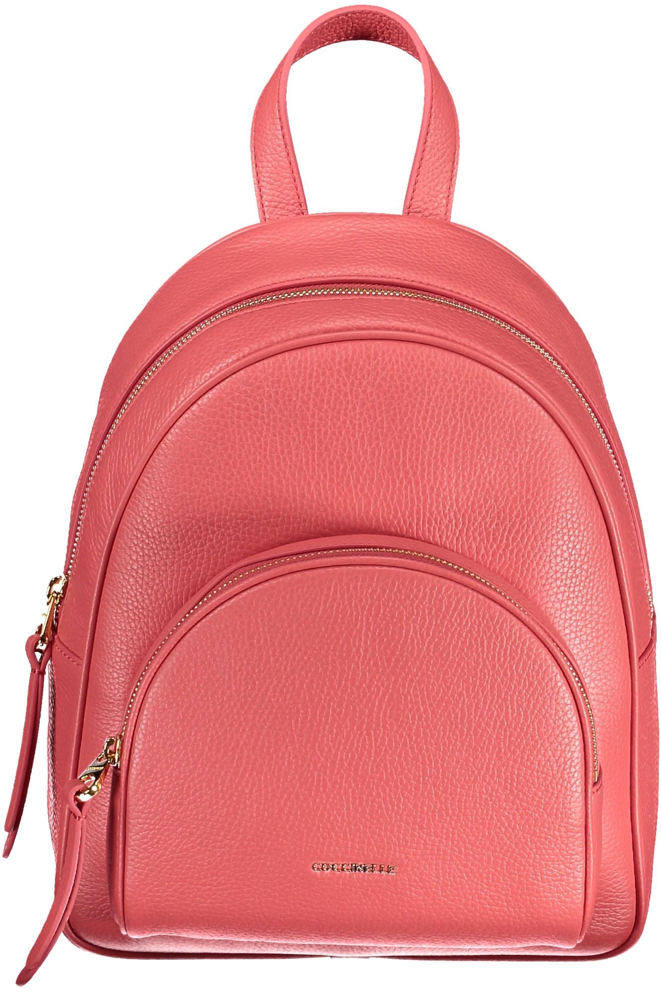 Coccinelle Elegant Pink Leather Backpack for Stylish Outings