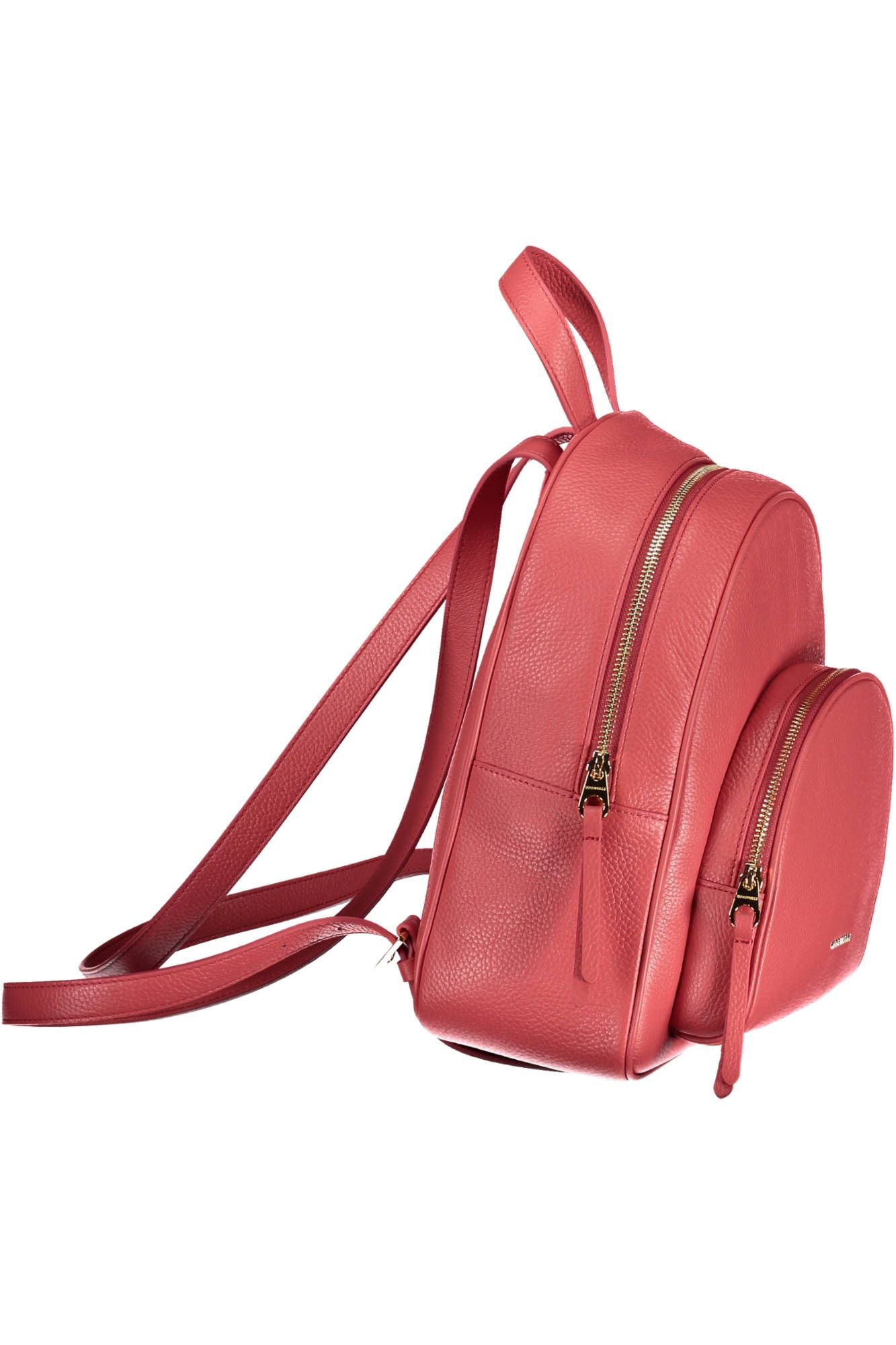 Coccinelle Elegant Pink Leather Backpack for Stylish Outings