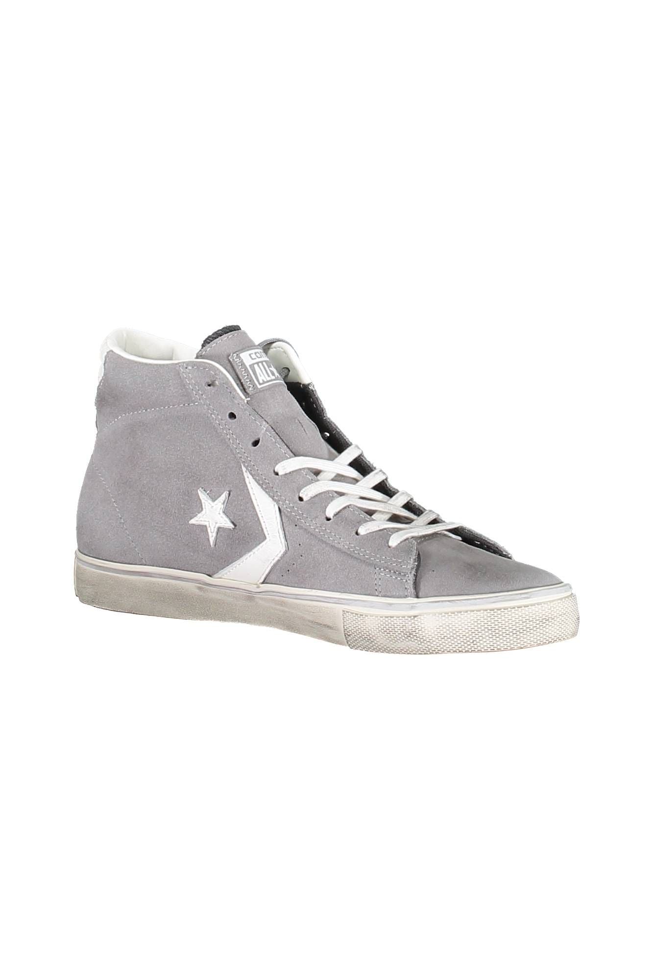 Converse Sleek Gray Leather Sneakers with Contrasting Sole