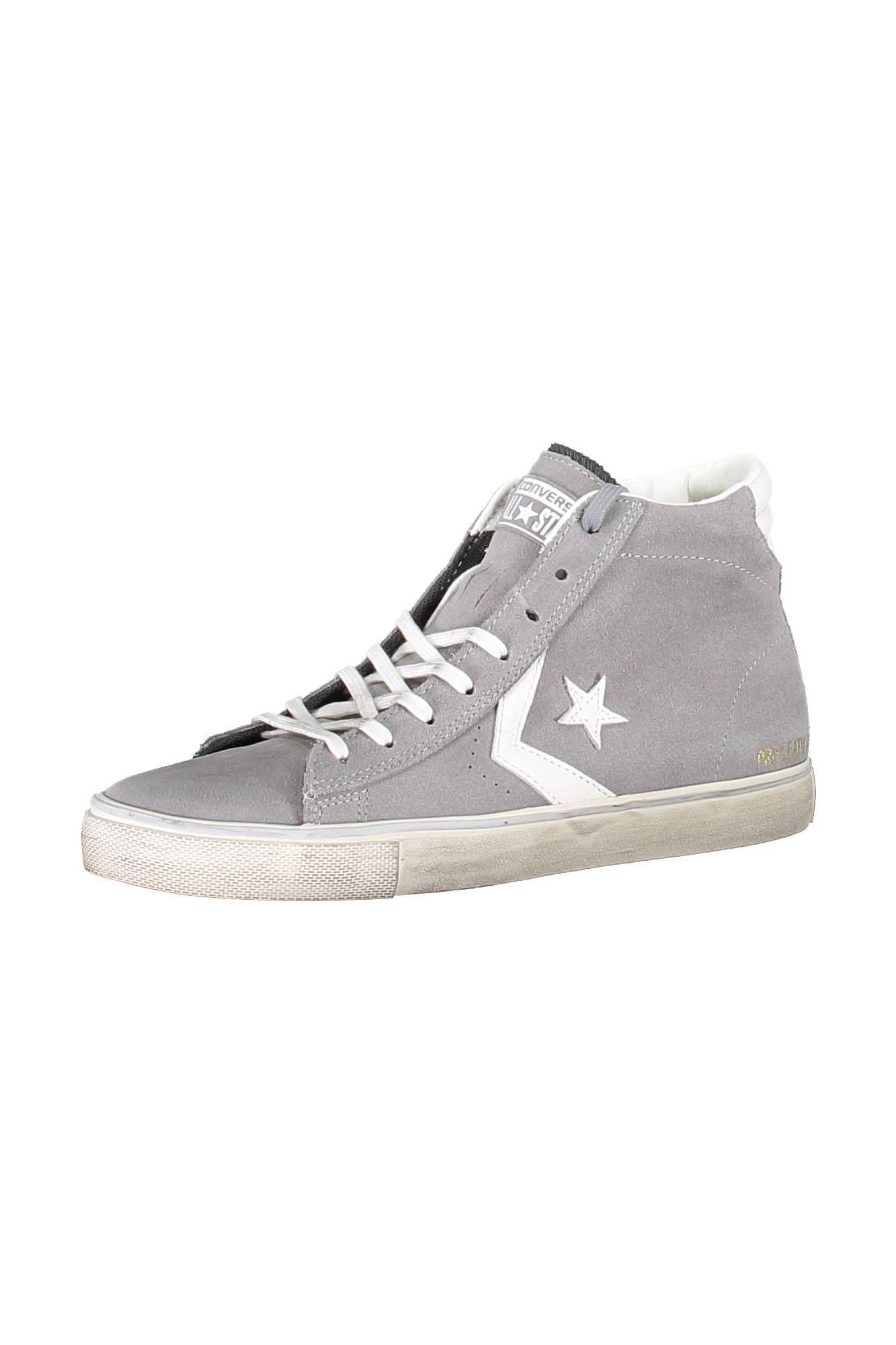 Converse Sleek Gray Leather Sneakers with Contrasting Sole