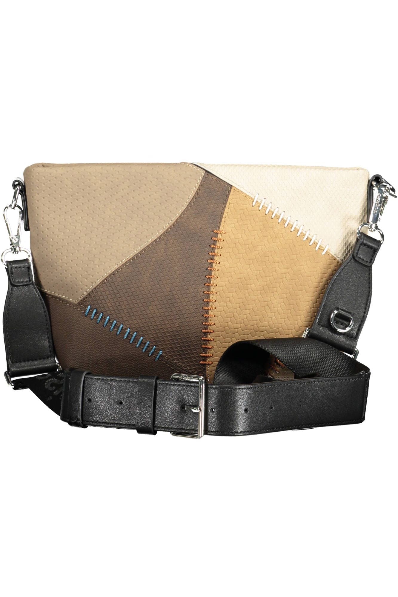 Desigual Chic Beige Shoulder Bag with Contrasting Details