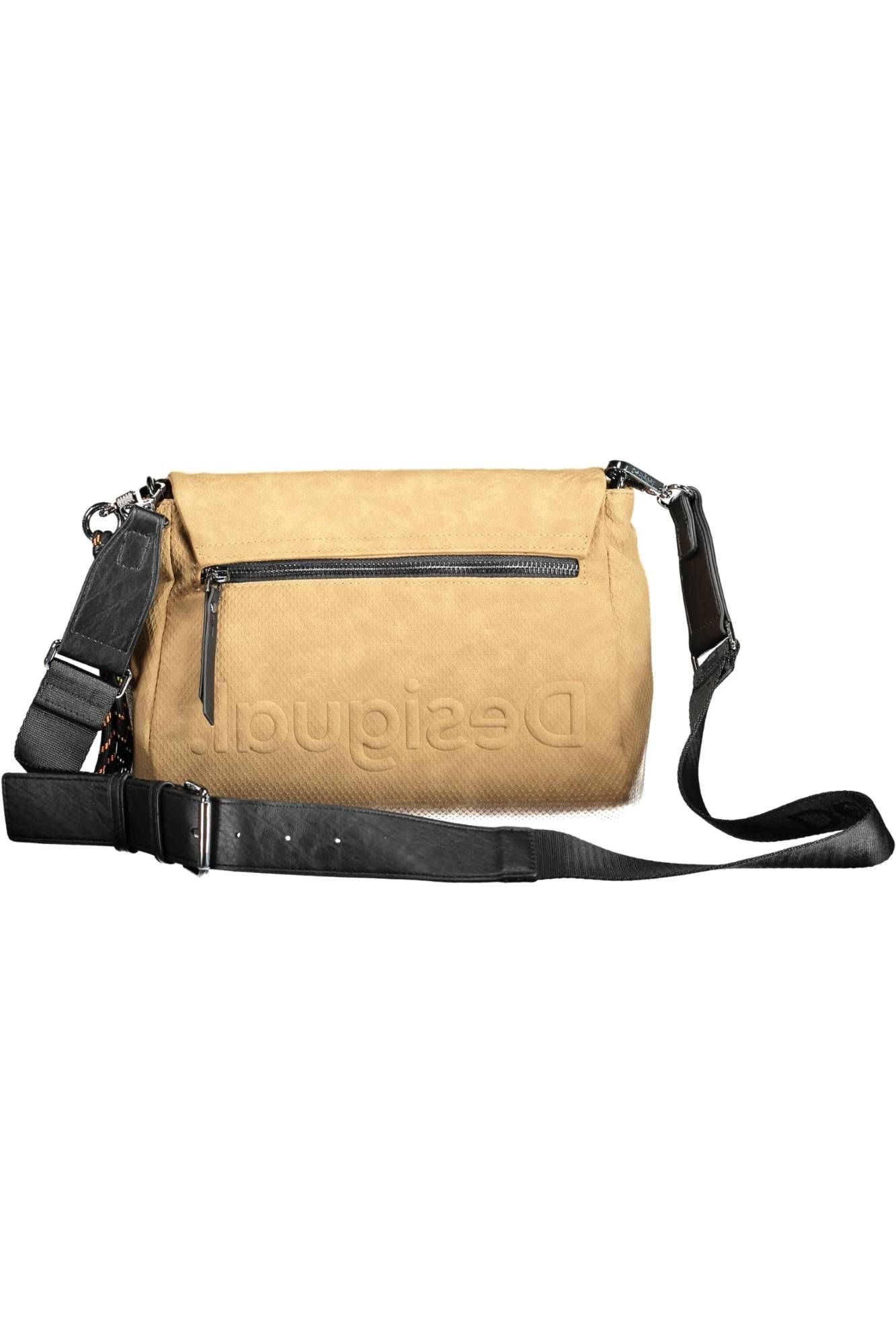 Desigual Beige Contrasting Detail Shoulder Bag with Logo