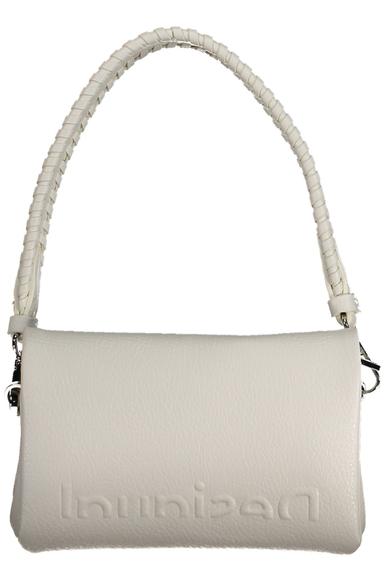 Desigual Chic White Polyurethane Handbag With Versatile Straps