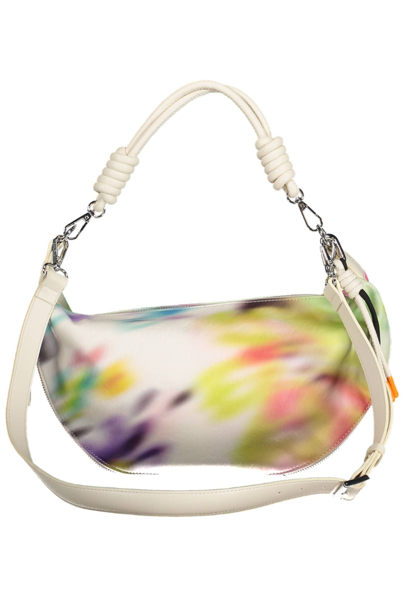 Desigual Chic White Expandable Handbag with Contrasting Accents