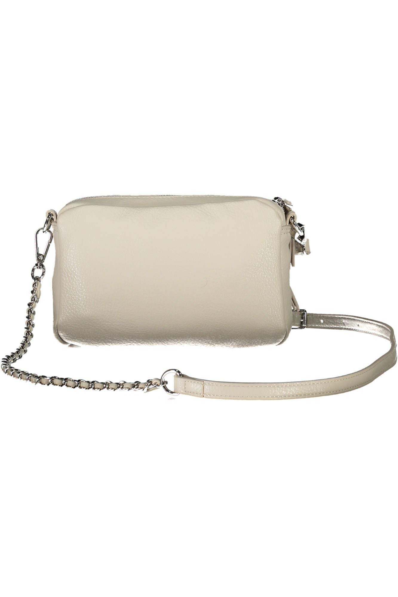 Desigual Chic White Embroidered Handbag with Contrasting Details