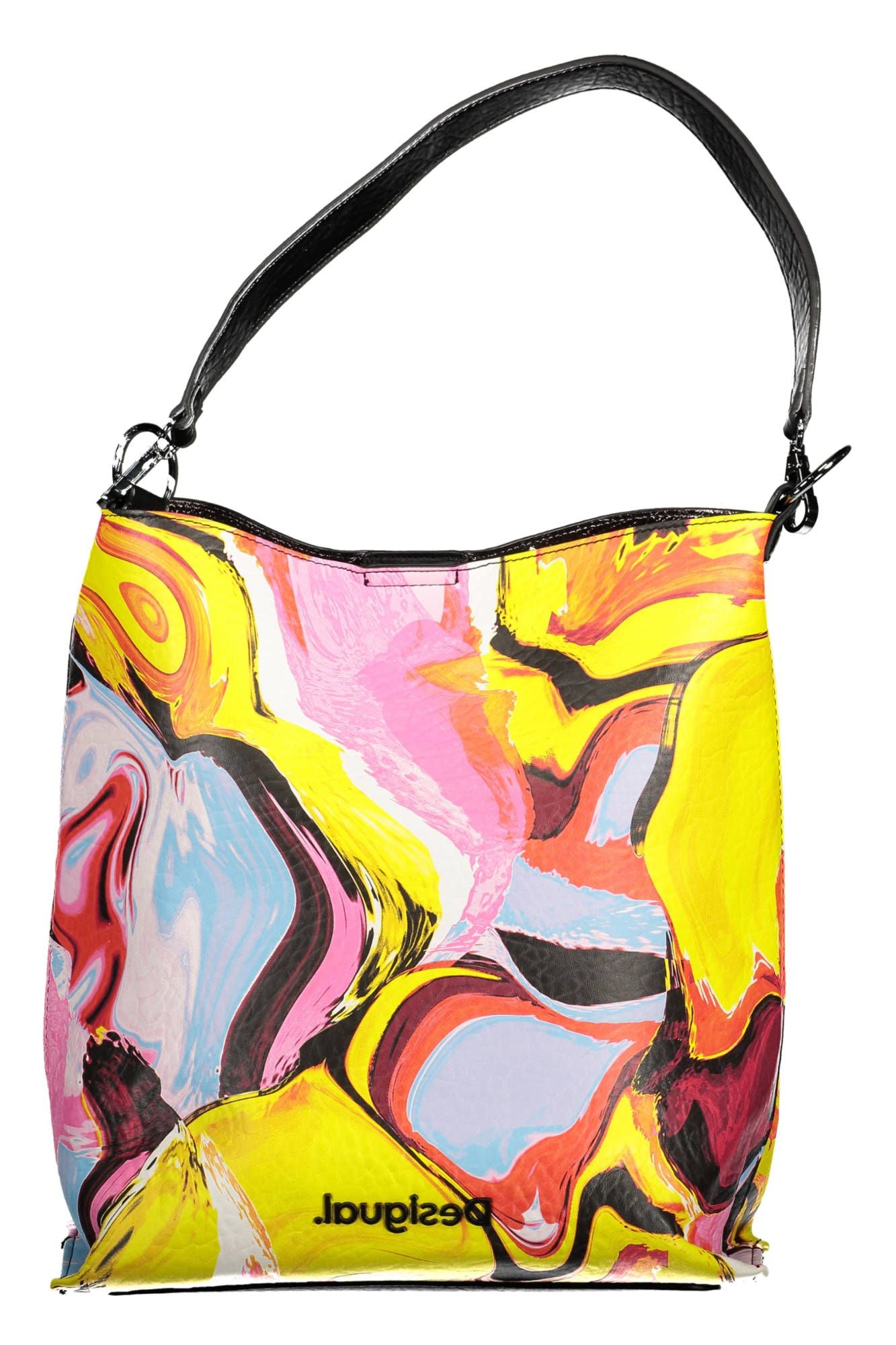 Desigual Chic Two-in-One Yellow Handbag with Clutch