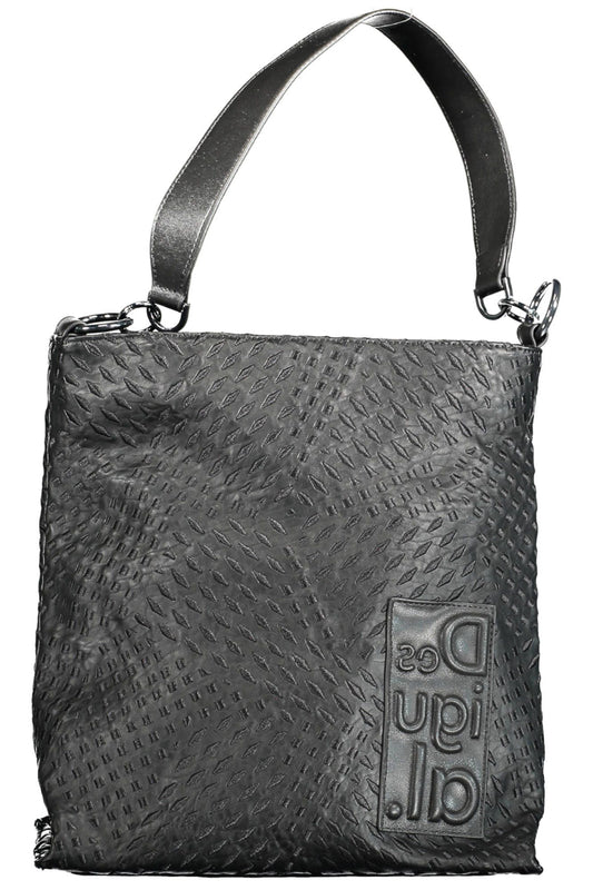 Desigual Chic Black Statement Handbag with Removable Strap