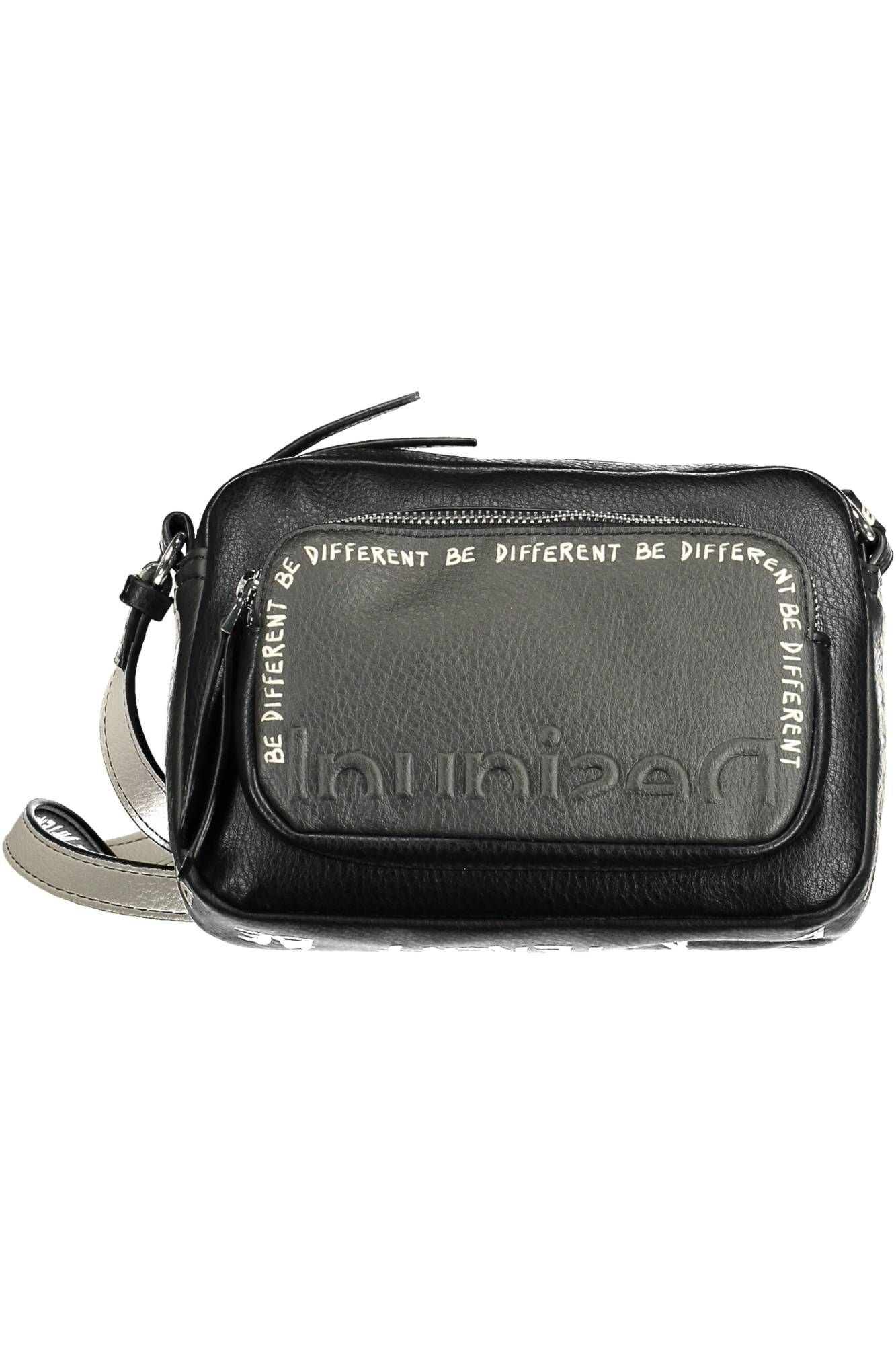 Desigual Chic Black Contrasting Detail Shoulder Bag