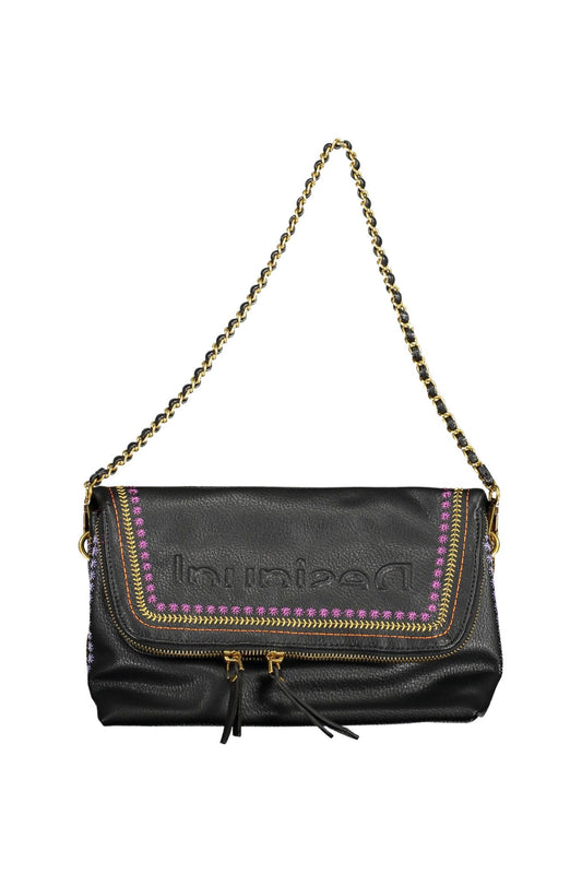 Desigual Chic Embroidered Handbag with Contrast Detail