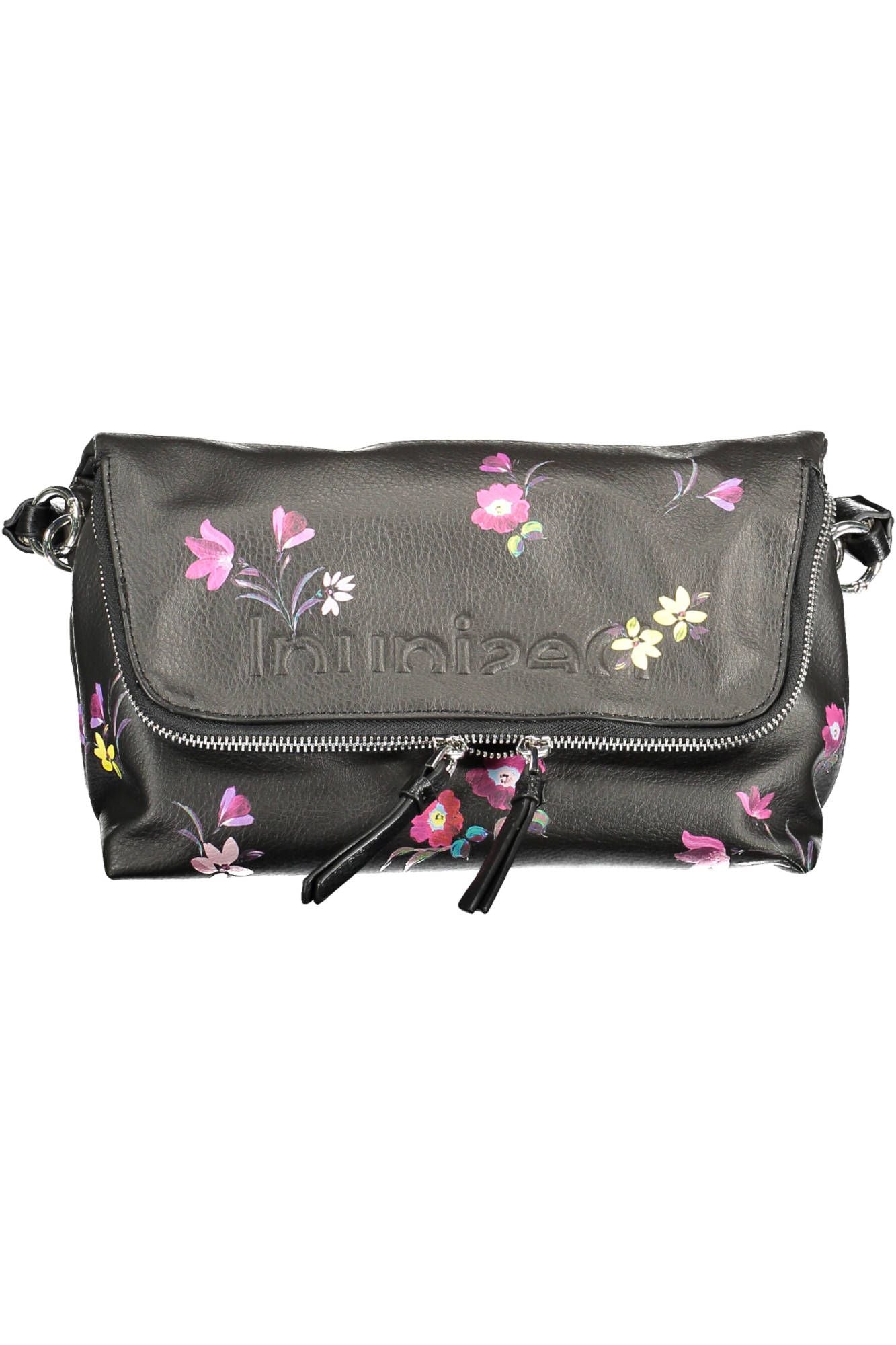 Desigual Chic Black Handbag with Contrasting Details