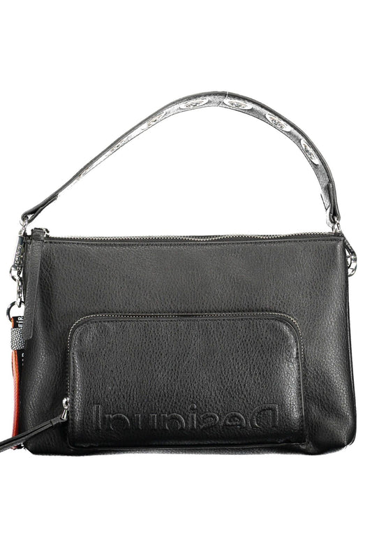 Desigual Chic Black Contrasting Details Handbag