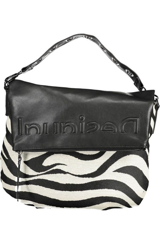 Desigual Chic Contrasting Details Black Cotton Bag