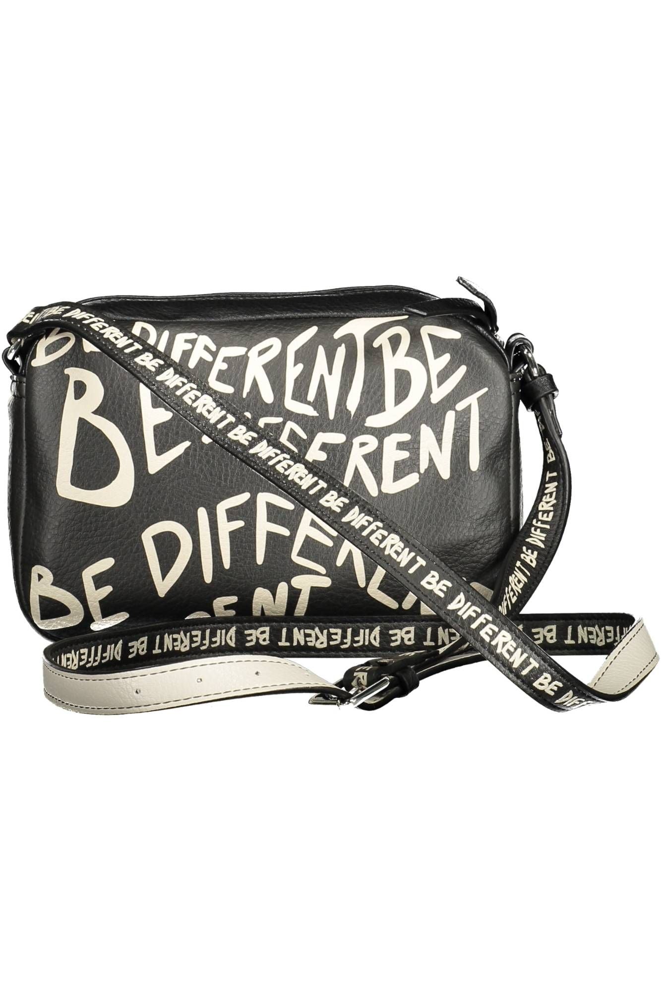 Desigual Chic Black Contrasting Detail Shoulder Bag