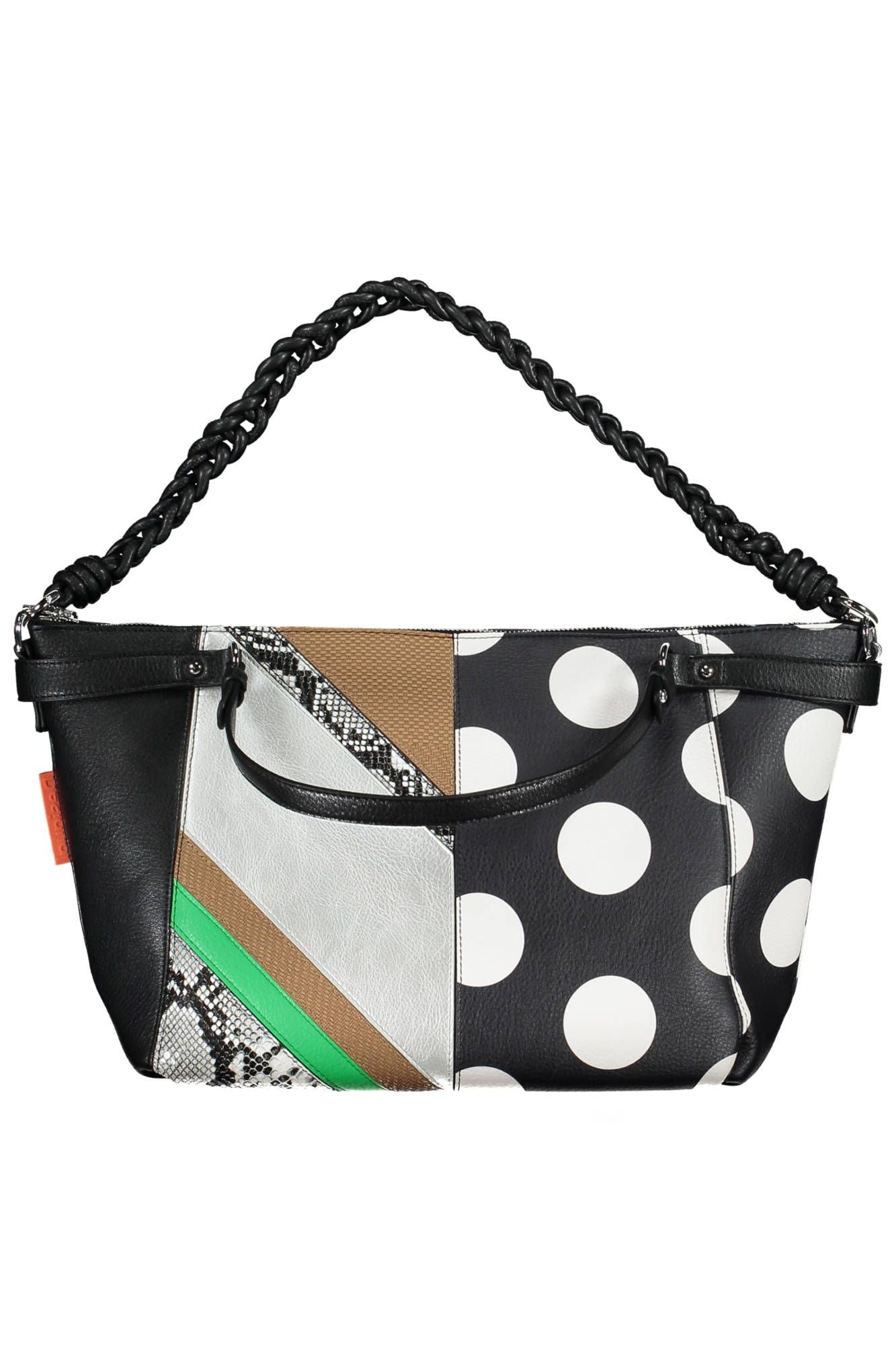 Desigual Elegant Black Versatile Handbag with Removable Straps