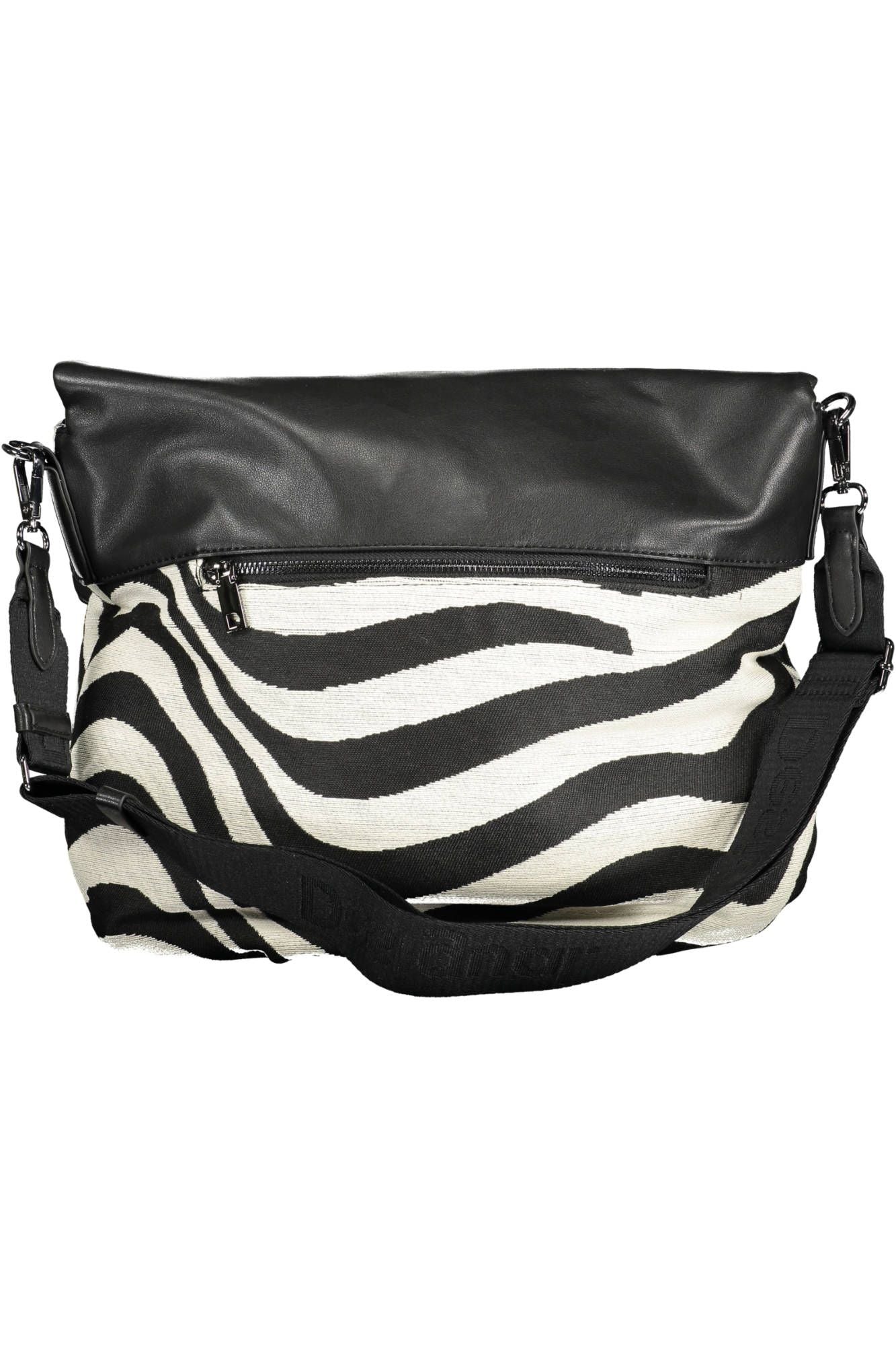 Desigual Chic Contrasting Details Black Cotton Bag