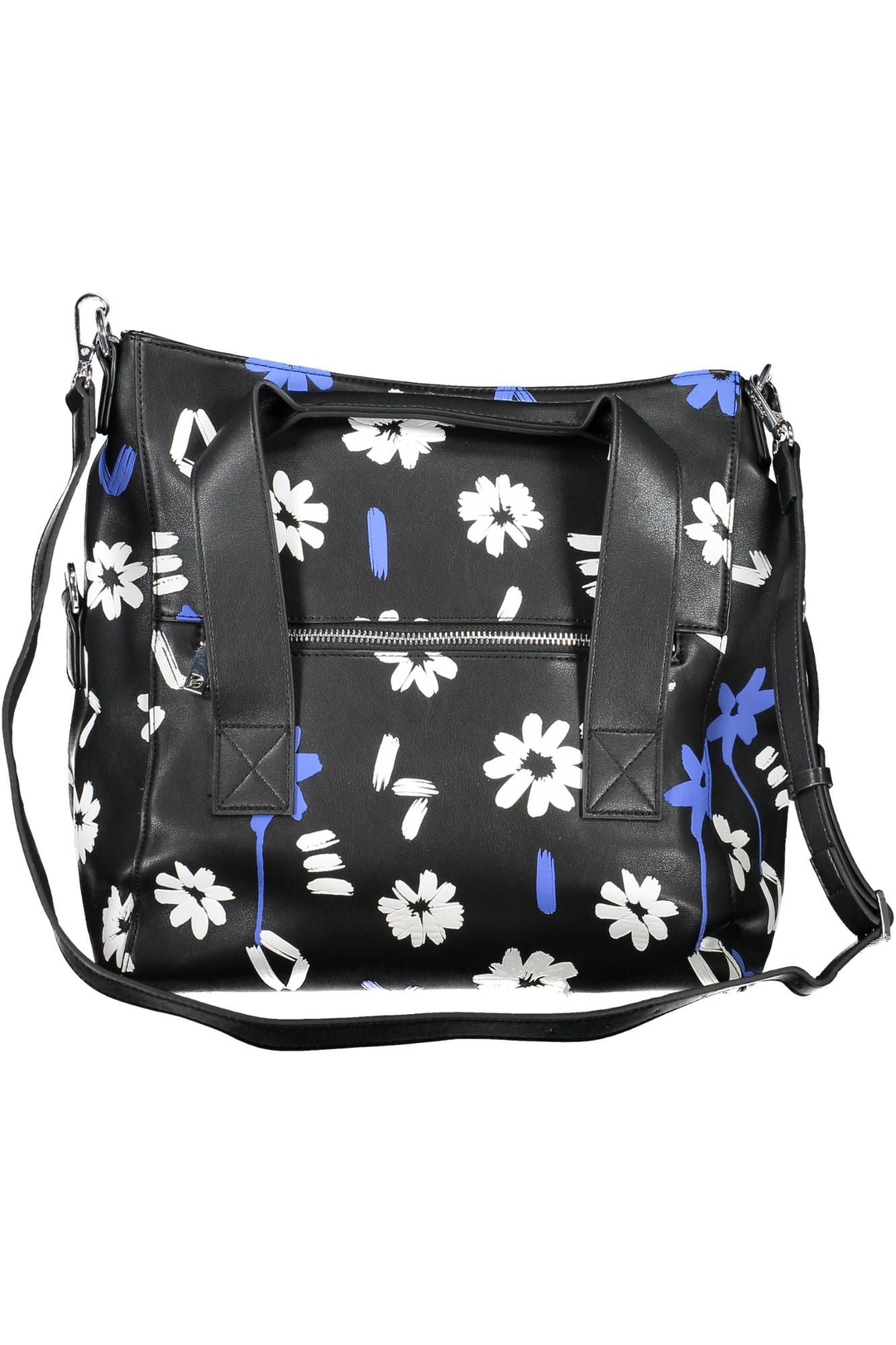 Desigual Chic Black Contrasting Detail Handbag with Pockets