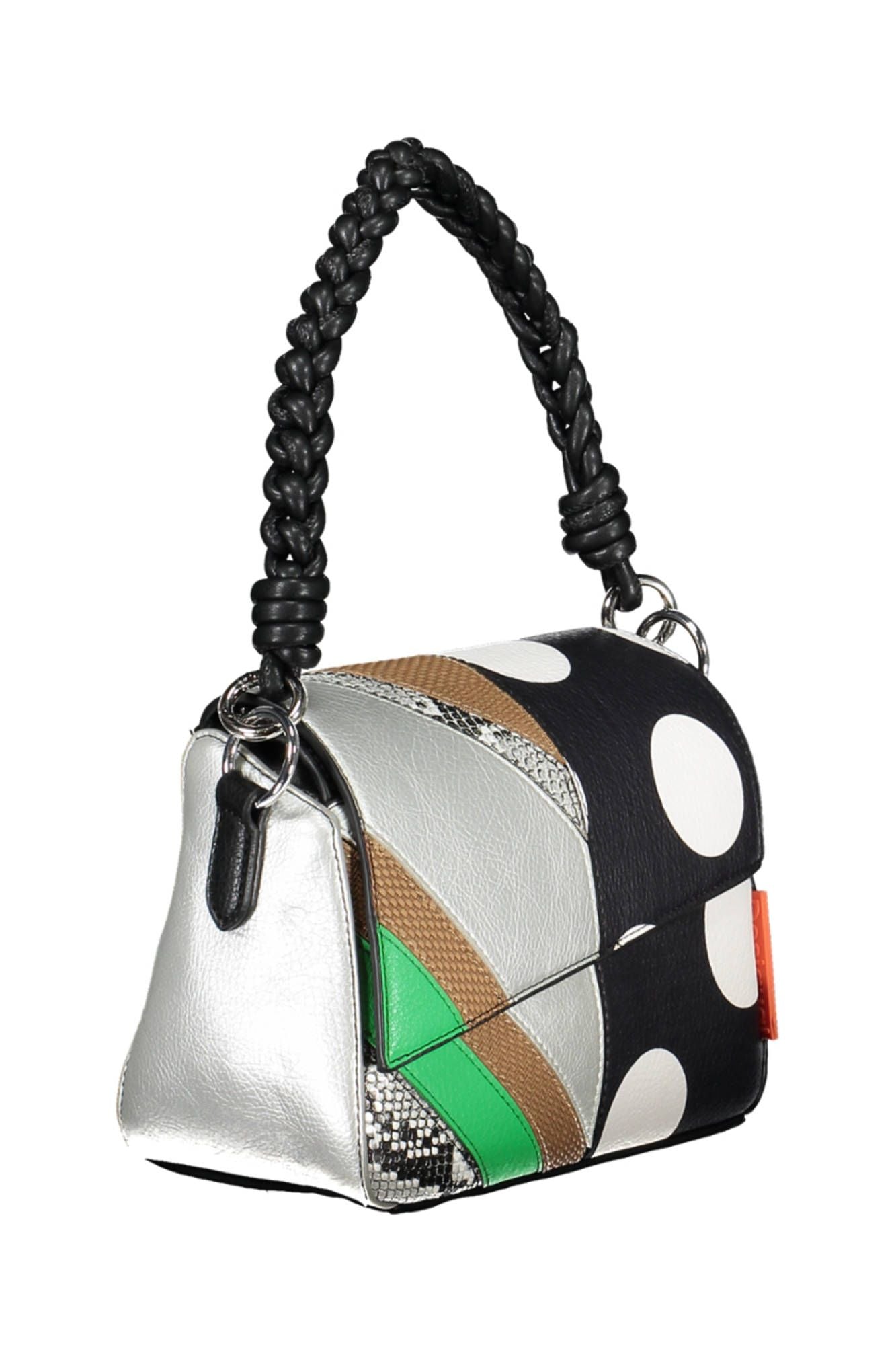 Desigual Elegant Black Statement Handbag with Contrasting Details