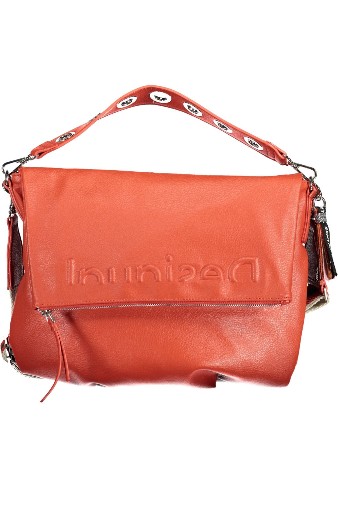 Desigual Chic Red Contrasting Detail Satchel