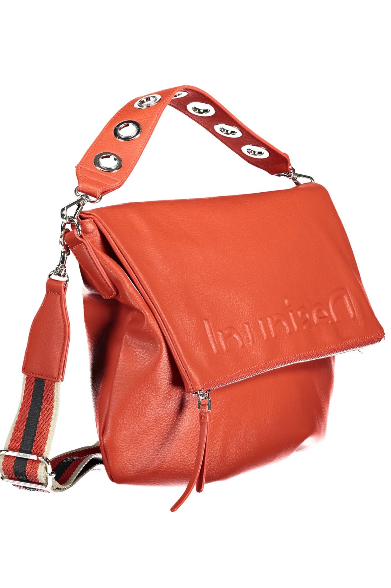 Desigual Chic Red Contrasting Detail Satchel