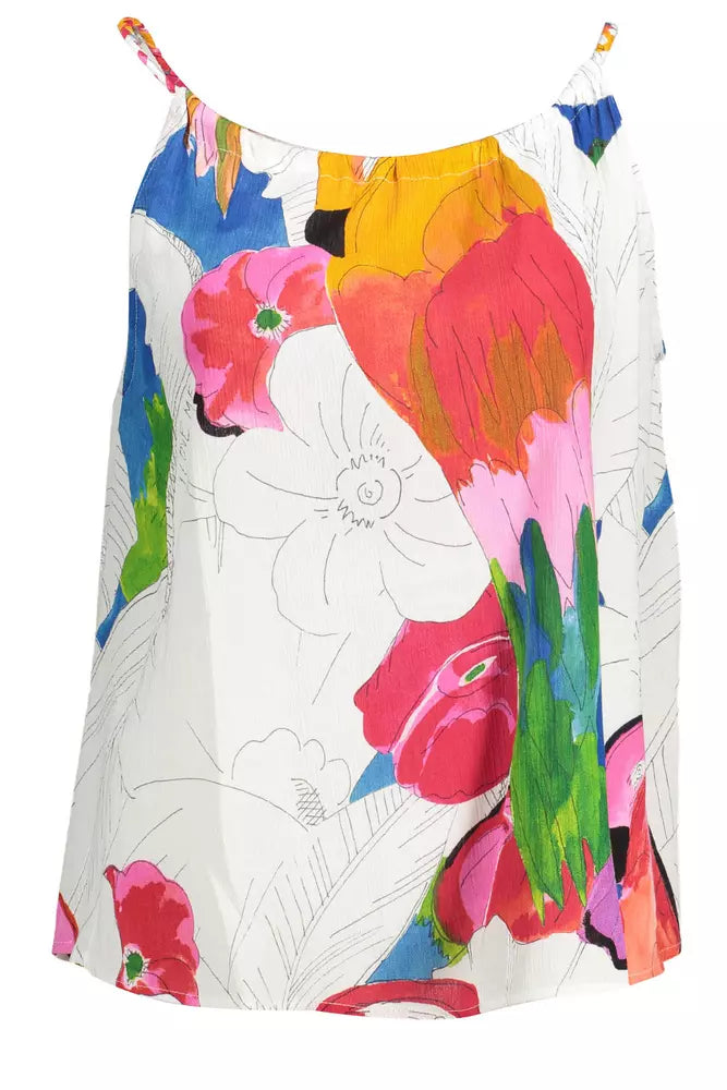 Desigual Chic Printed Tank Top with Logo Detail