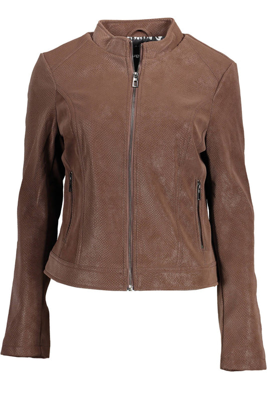 Desigual Chic Brown Zip Jacket with Logo Detail