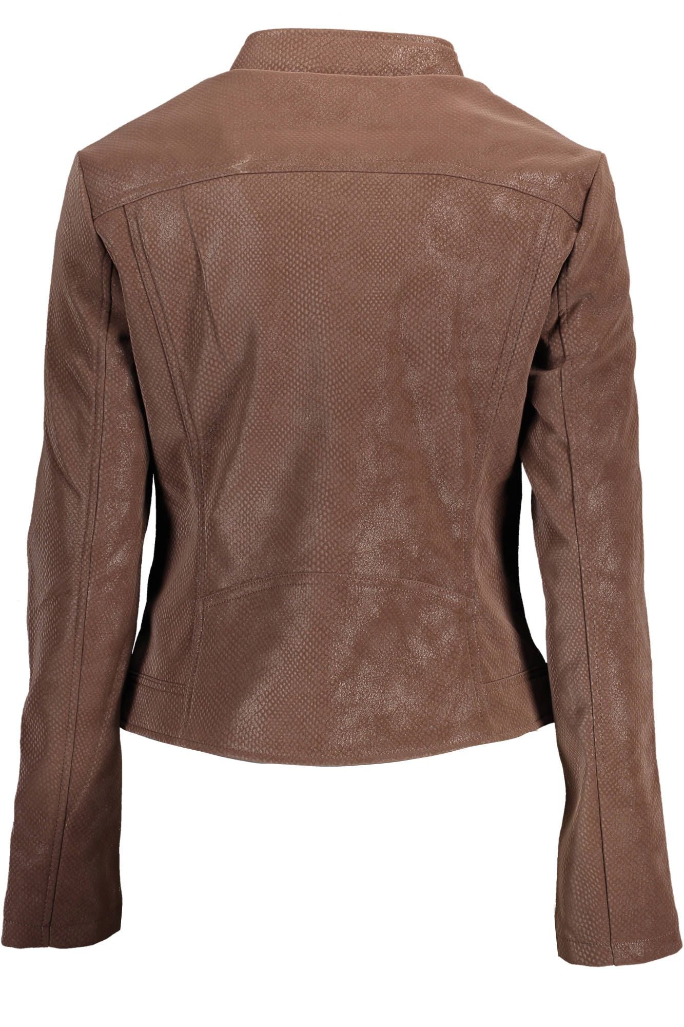 Desigual Chic Brown Zip Jacket with Logo Detail