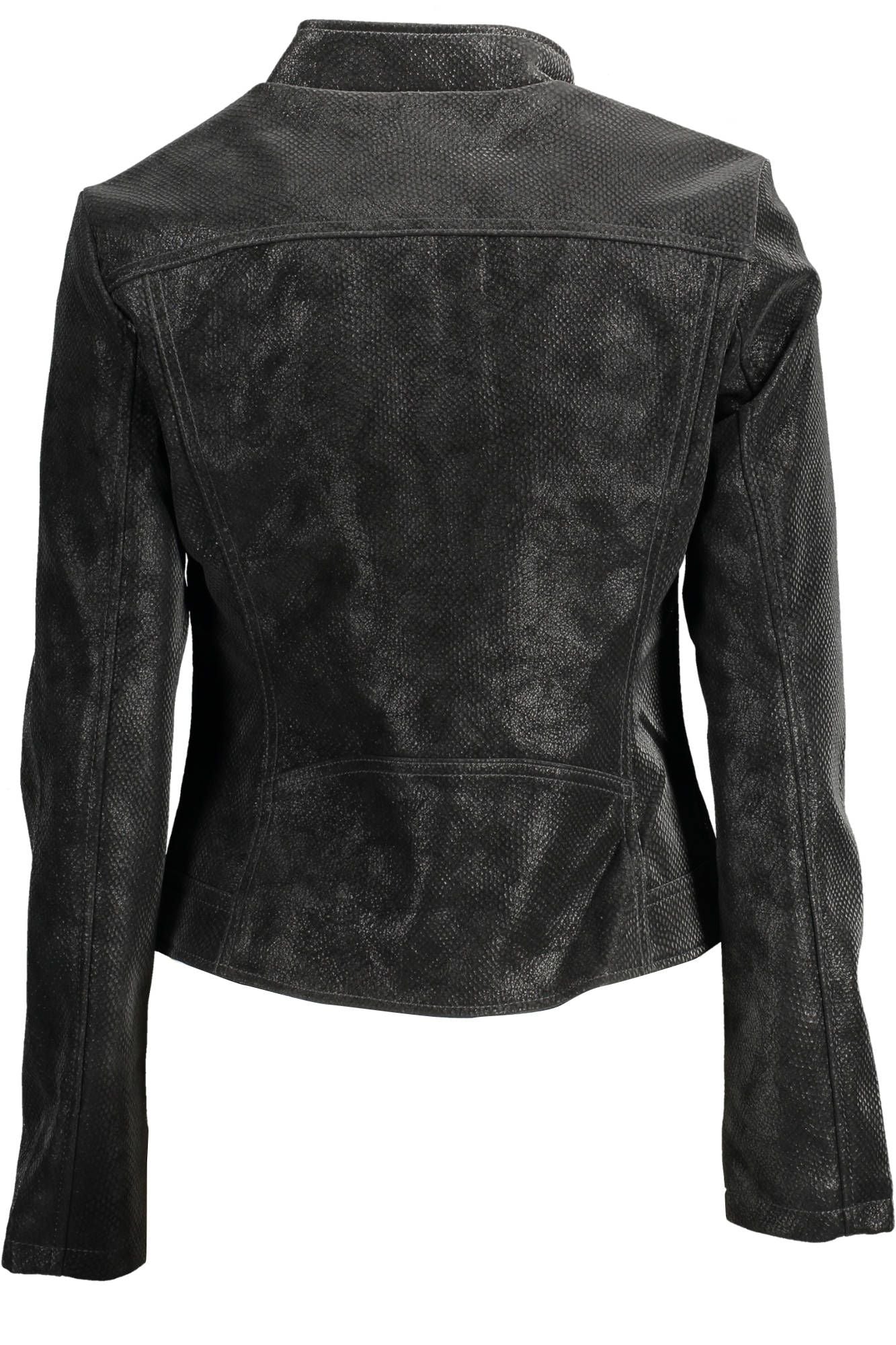 Desigual Sleek Black Zip Jacket with Chic Logo Detail