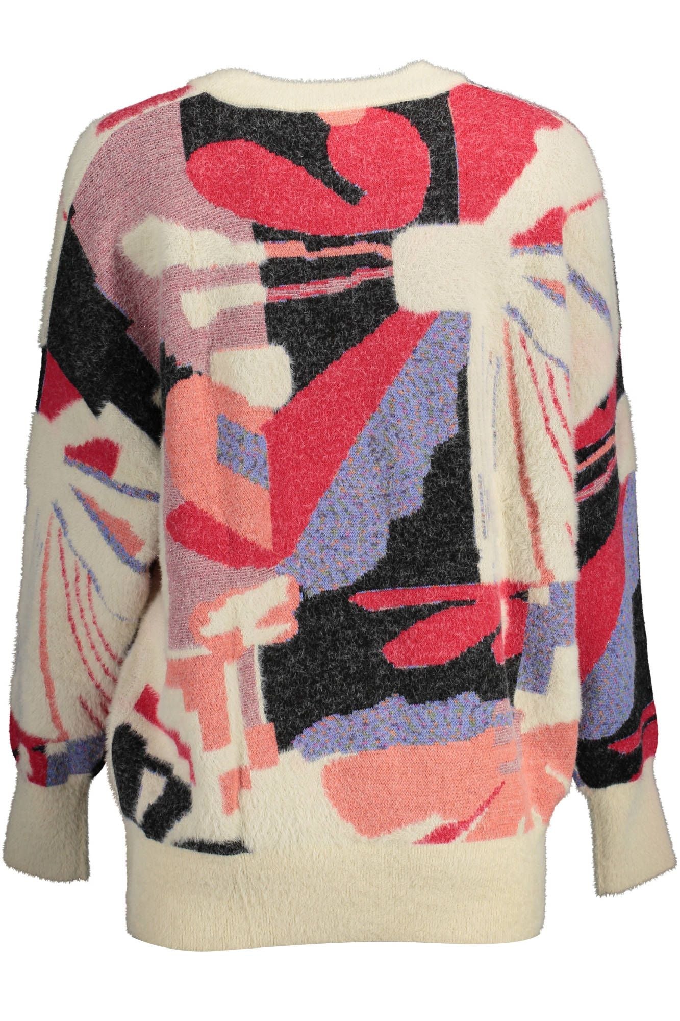 Desigual Chic White Contrasting Detail Sweater