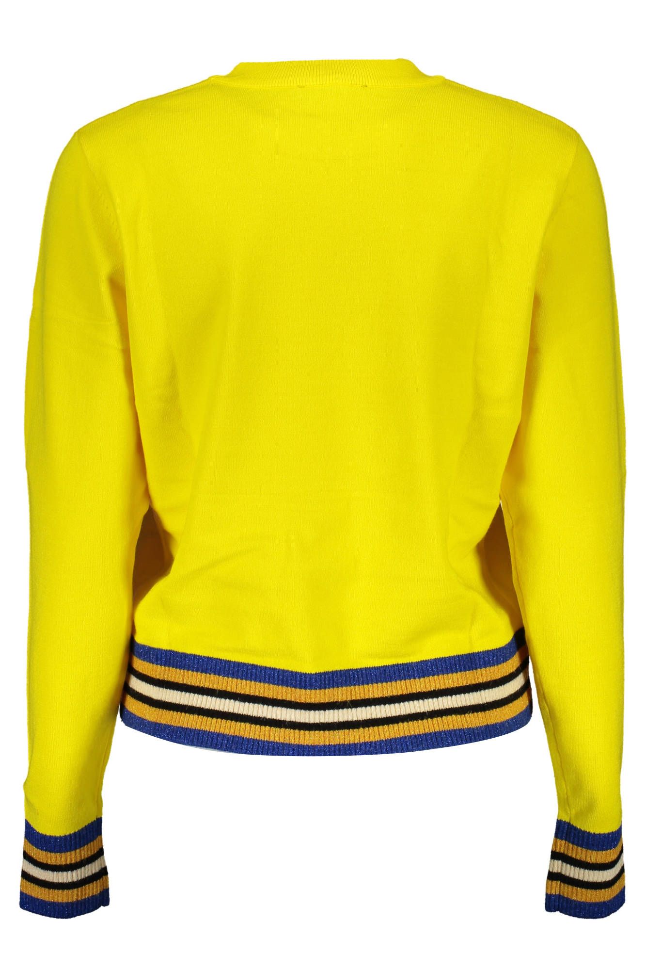 Desigual Radiant Yellow Contrast Detail Sweater