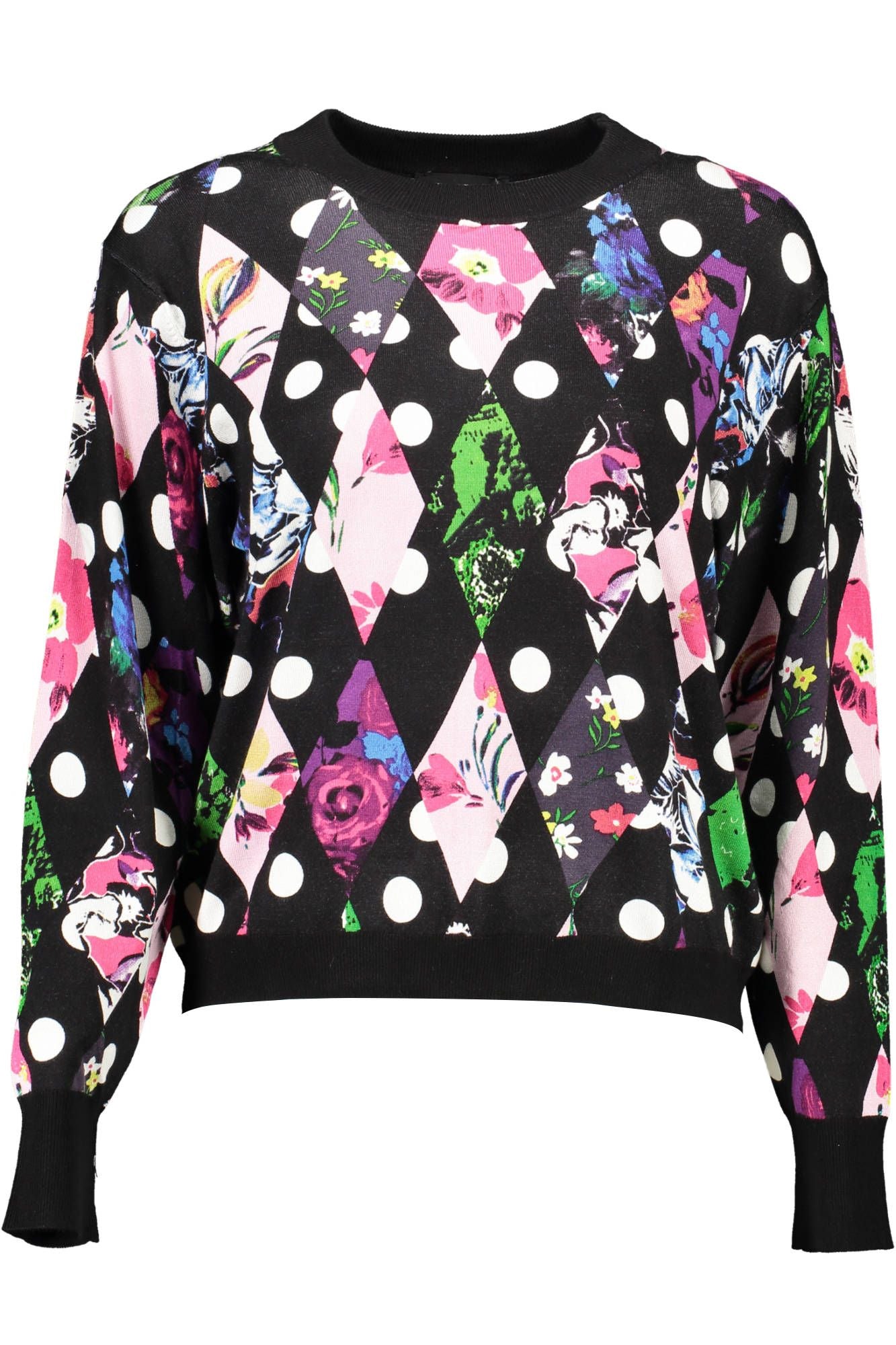 Desigual Chic Black Long-Sleeve Logo Top