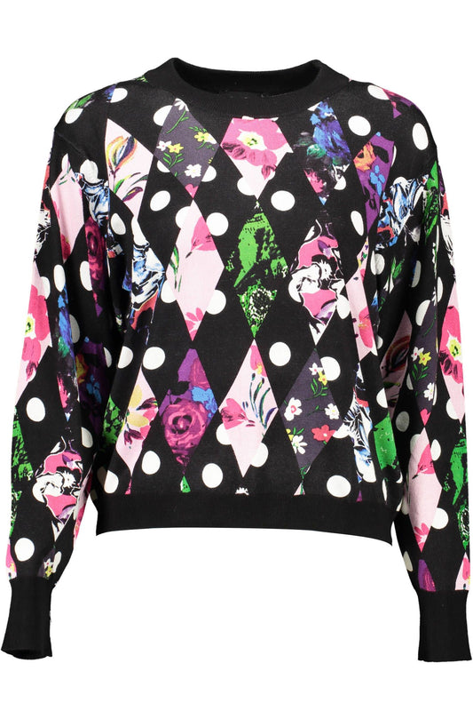 Desigual Chic Black Long-Sleeve Logo Top