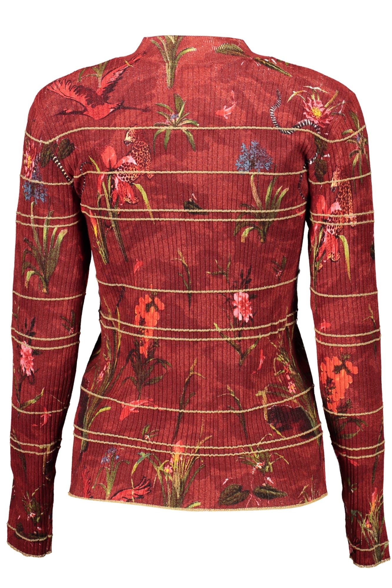 Desigual Elegant Red Turtleneck Sweater with Logo